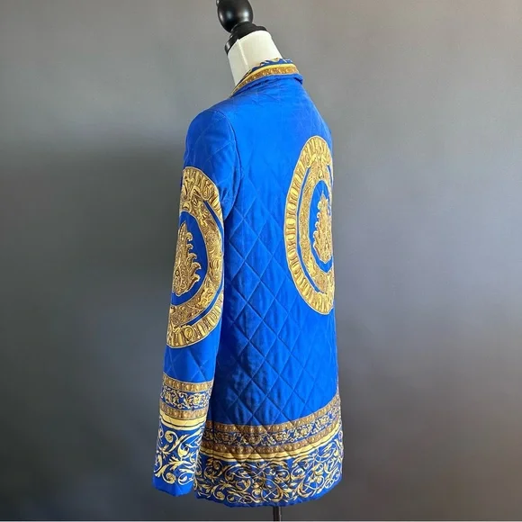 Vintage Adam Douglas Adrianna Papell Silk Quilted Baroque Blazer Jacket - Picture 9 of 14